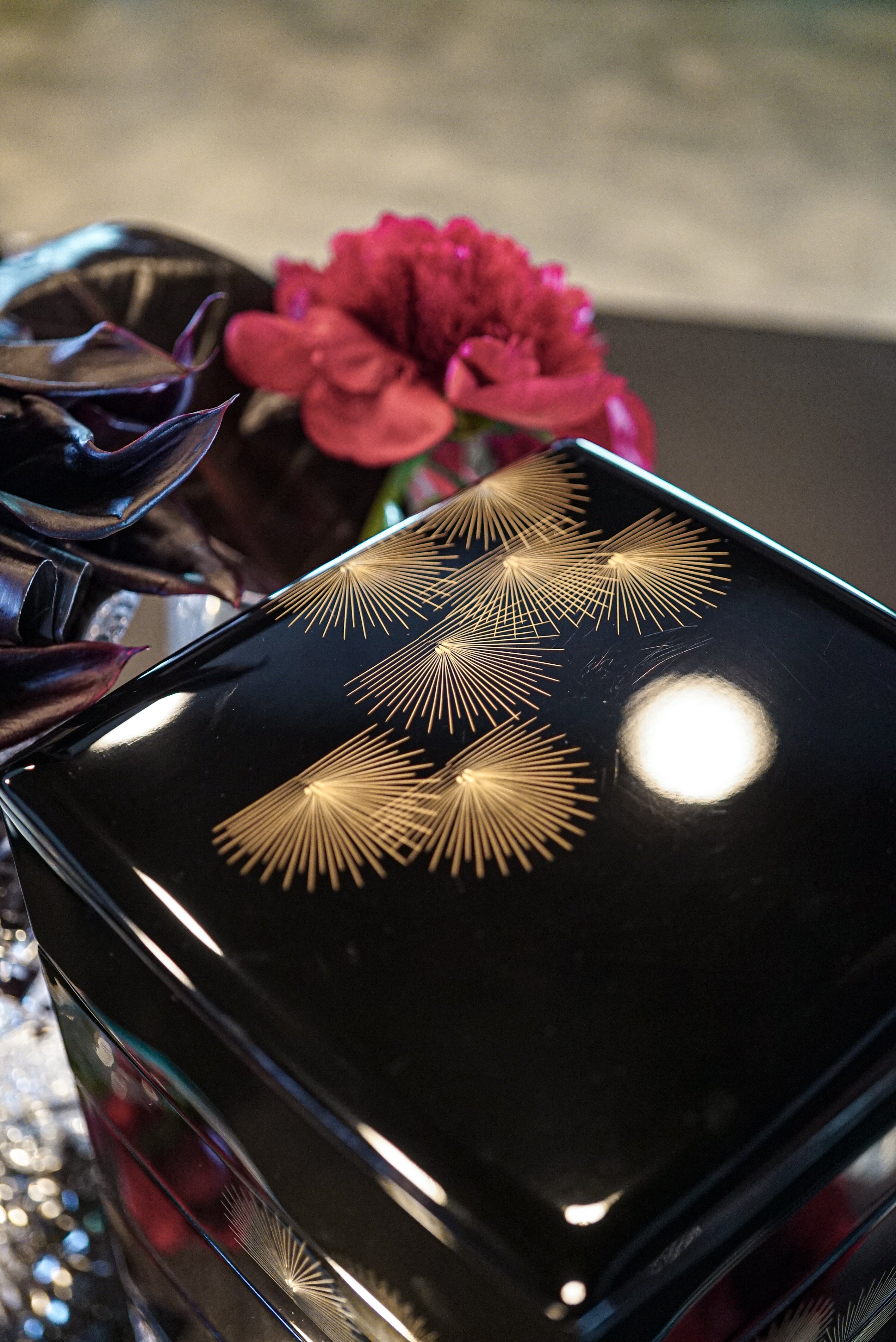M:Wajima Lacquerware Jubako with Chikin and Kotobuki-matsuba