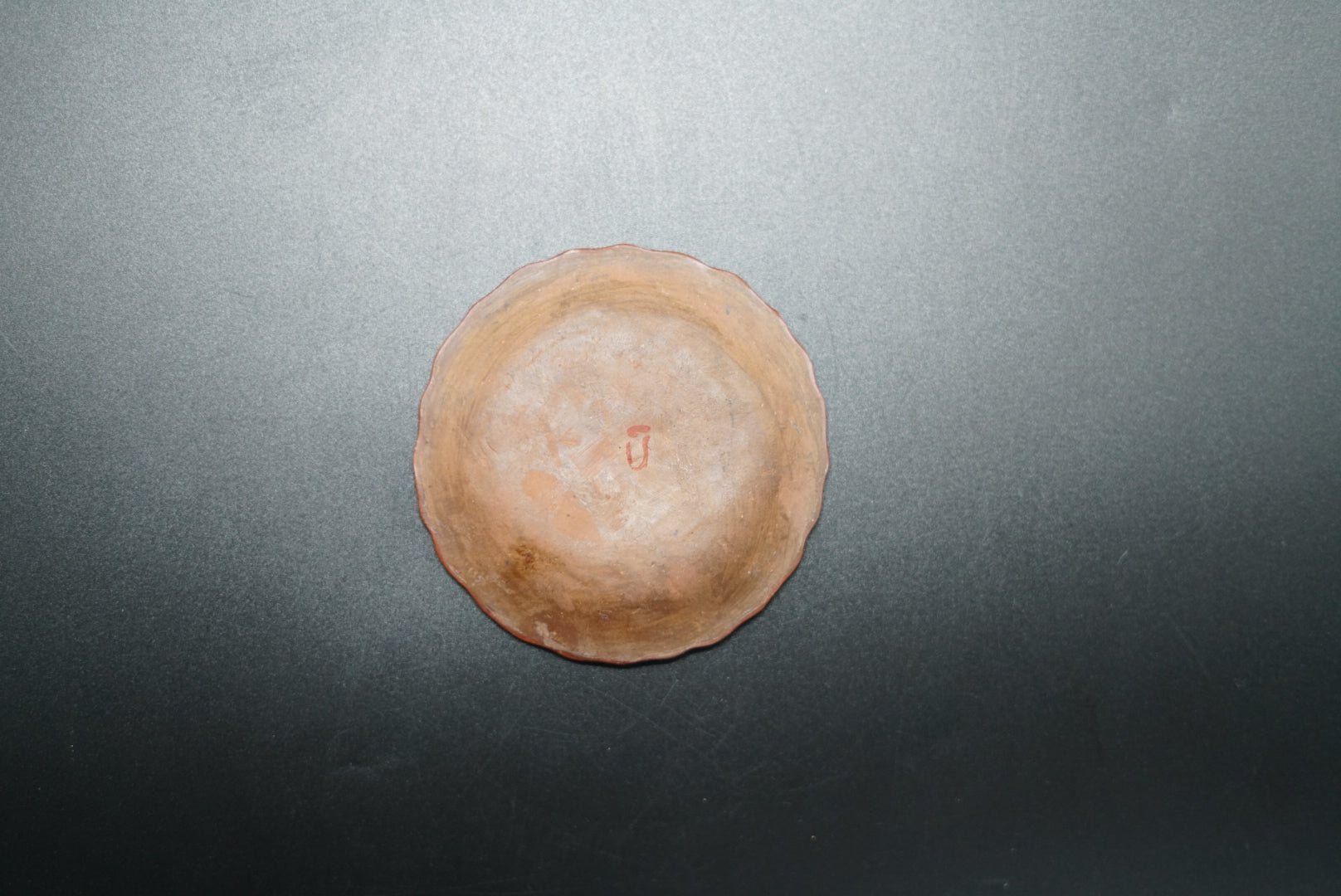 煎餅皿 色備前 鯉 明治