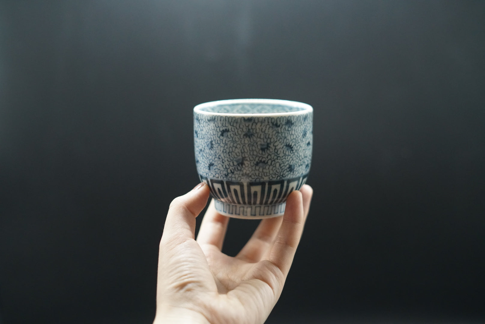 古伊万里 微塵唐草 蕎麦猪口 明治